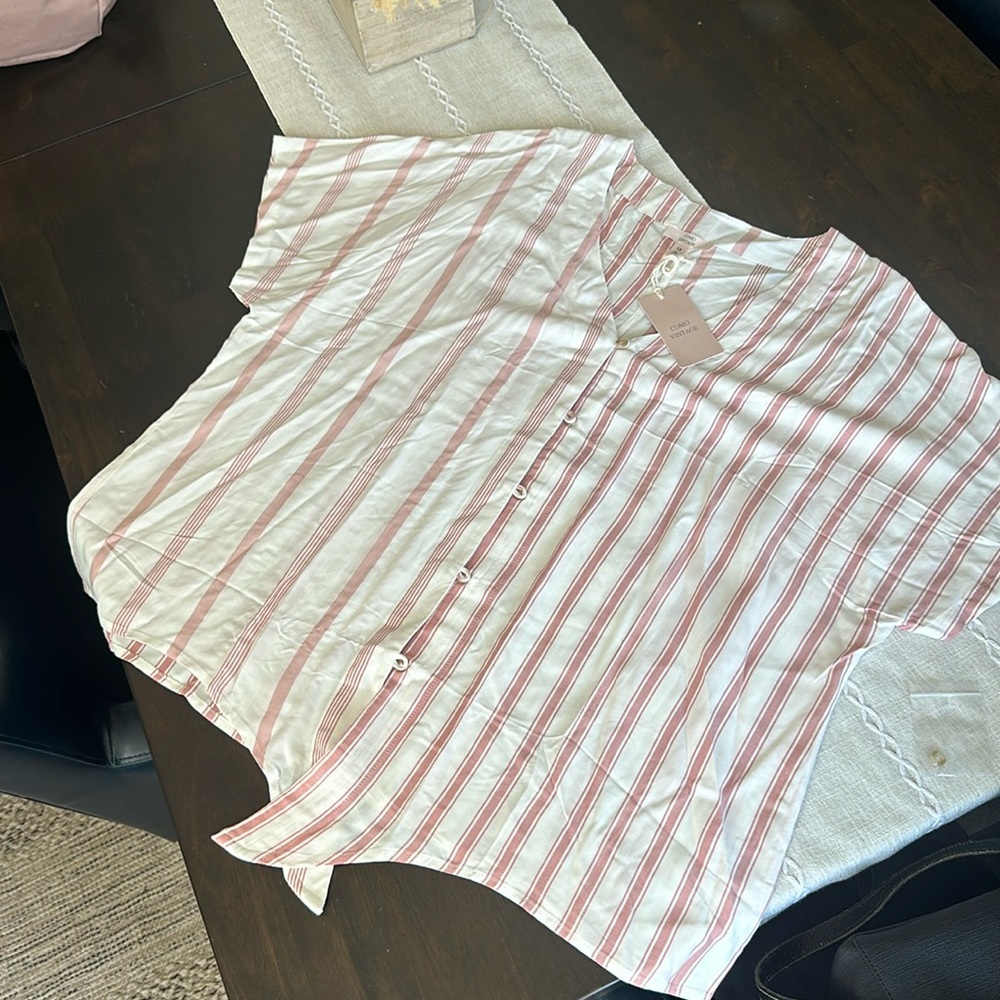 Como Vintage Button Up 1X Short Sleeve